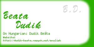 beata dudik business card
